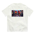 cha-yanのフェス好き恐竜 オーガニックコットンTシャツ