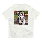 Kybeleのシベリアンハスキーの子犬のグッズ オーガニックコットンTシャツ