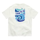 LUCHAの(バックプリント)DEEP BLUE オーガニックコットンTシャツ