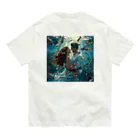 AQUAMETAVERSEの人魚姫と王子の微笑み アメジスト 2846 Organic Cotton T-Shirt