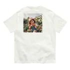 AQUAMETAVERSEの苺狩りで口にほうばんでいる女の子　ラフルール　1859 Organic Cotton T-Shirt