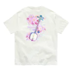 綾錦工房 りこりすの三味線 -雪月花- 【桜】 Organic Cotton T-Shirt