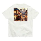 Tsuyokokoの昔の町並み オーガニックコットンTシャツ