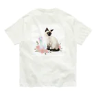 オレはニャン蔵の猫と石。ときどき薔薇。② Organic Cotton T-Shirt