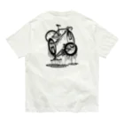 nidan-illustrationのmelted bikes #2 (black ink) オーガニックコットンTシャツ