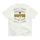 まるいねこのコーヒー カフェ オーガニックコットンTシャツ