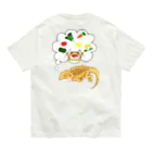 もむのふの爬虫類グッズやさんの夢見るフトアゴちゃんバックプリント オーガニックコットンTシャツ