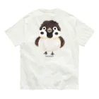 イラスト MONYAAT のバックプリント スズメがちゅん オーガニックコットンTシャツ