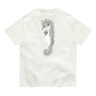 LalaHangeulのタツノオトシゴさんはイクメンです　モノトーン Organic Cotton T-Shirt