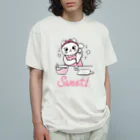 LoveAnimalの猫　お菓子づくり オーガニックコットンTシャツ