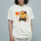 tokisanのラジカセ大好き猫 オーガニックコットンTシャツ