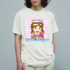 N's Creationのゼリーを食べる少女 オーガニックコットンTシャツ