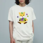ばんぶーむーんのお店😺のかわいいキツネとブドウ Organic Cotton T-Shirt