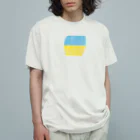 kurireのウクライナ国旗 オーガニックコットンTシャツ