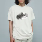 うさぎ王子のしもべの仲良しうさぎ オーガニックコットンTシャツ