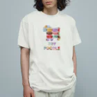 onehappinessのトイプードル　マカロン オーガニックコットンTシャツ