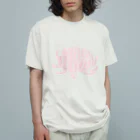 おばけ植物園のおばけ花（キク）ピンク Organic Cotton T-Shirt