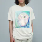 Hibiscus BLUE’sのBaby フクロウ　 オーガニックコットンTシャツ