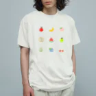 いくらおむすびの売店の16×16のドット絵フルーツ オーガニックコットンTシャツ