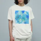 葉月あさこ(風椋)＠癒しの書【公式】のインクアート ブルー系 オーガニックコットンTシャツ