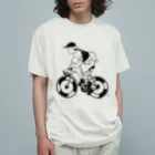 山形屋米店のピストバイクでポタリング オーガニックコットンTシャツ