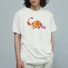 chicodeza by suzuriの花でできたブロントサウルス Organic Cotton T-Shirt