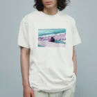 Shiraoyukiのパープルお猿 オーガニックコットンTシャツ