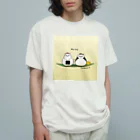 たかすすきのおにぎり　ねこ梅＆シマエナガ昆布 オーガニックコットンTシャツ