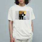 little pandaの「自分の事をシマウマと勘違いしているアルパカの肖像画」 オーガニックコットンTシャツ