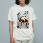 Yuumi Sugiuraの葉の鹿／鹿の枝 オーガニックコットンTシャツ