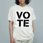 VOTE FOR YOUR RIGHTのVOTE FOR YOUR RIGHT　文字黒 オーガニックコットンTシャツ