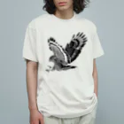 WILDBIRD GOODS SHOPのカンムリワシ・モノクロ オーガニックコットンTシャツ