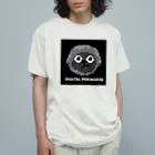 miyukiのデジタルペキニーズ　モノクロ オーガニックコットンTシャツ