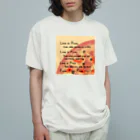 callmegemaのLove is pizza オーガニックコットンTシャツ