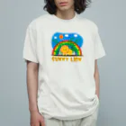 chicodeza by suzuriのライオンと虹と青空 Organic Cotton T-Shirt