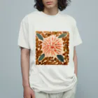 Chiyon 水彩とお花のアートの線香花火 オーガニックコットンTシャツ