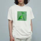 ててここのグミガエル：カーキ オーガニックコットンTシャツ