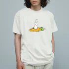 suzuharu_no_goodsのうささん(にんじんジェット) オーガニックコットンTシャツ