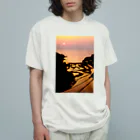 小佐々塾の夕陽と棚田 オーガニックコットンTシャツ