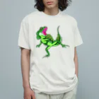 もむのふの爬虫類グッズやさんの水辺の忍者グリーンバシリスク Organic Cotton T-Shirt