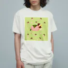 月見里 雀 -yamanashi suzume-の桜餅雀 オーガニックコットンTシャツ