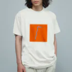 うさぎちゃんアイランドのストロー（青） Organic Cotton T-Shirt