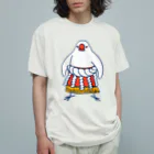 もしもしこちら文鳥のすもう文鳥よこづな　青ライン Organic Cotton T-Shirt