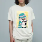 wokasinaiwoのパンダと私 オーガニックコットンTシャツ