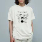 egu shopのkaotakusan 白黒 オーガニックコットンTシャツ