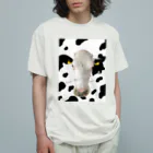 MISA’s Dairy Farmのまるちゃん(社名入りWBホルスタイン牛柄ver.) Organic Cotton T-Shirt