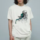 切り絵草太の漂うクラゲ オーガニックコットンTシャツ