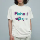 ワカボンドのレトロなフィッシュ Organic Cotton T-Shirt