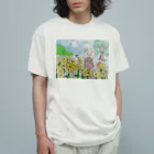 かのパピのお花畑とわたし オーガニックコットンTシャツ