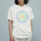 Angel channeling Art 天使のお部屋の龍体文字（虹色） オーガニックコットンTシャツ